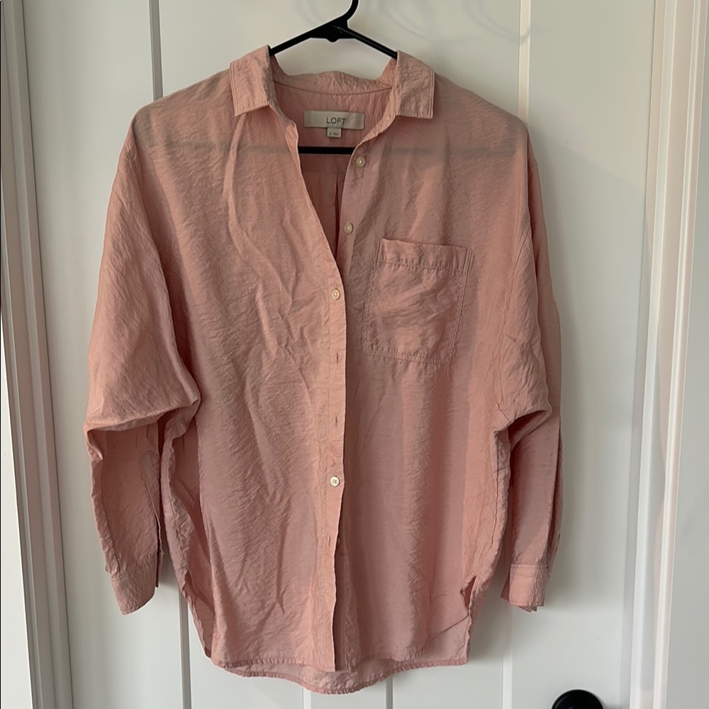 Loft Pink Button-Up Shirt